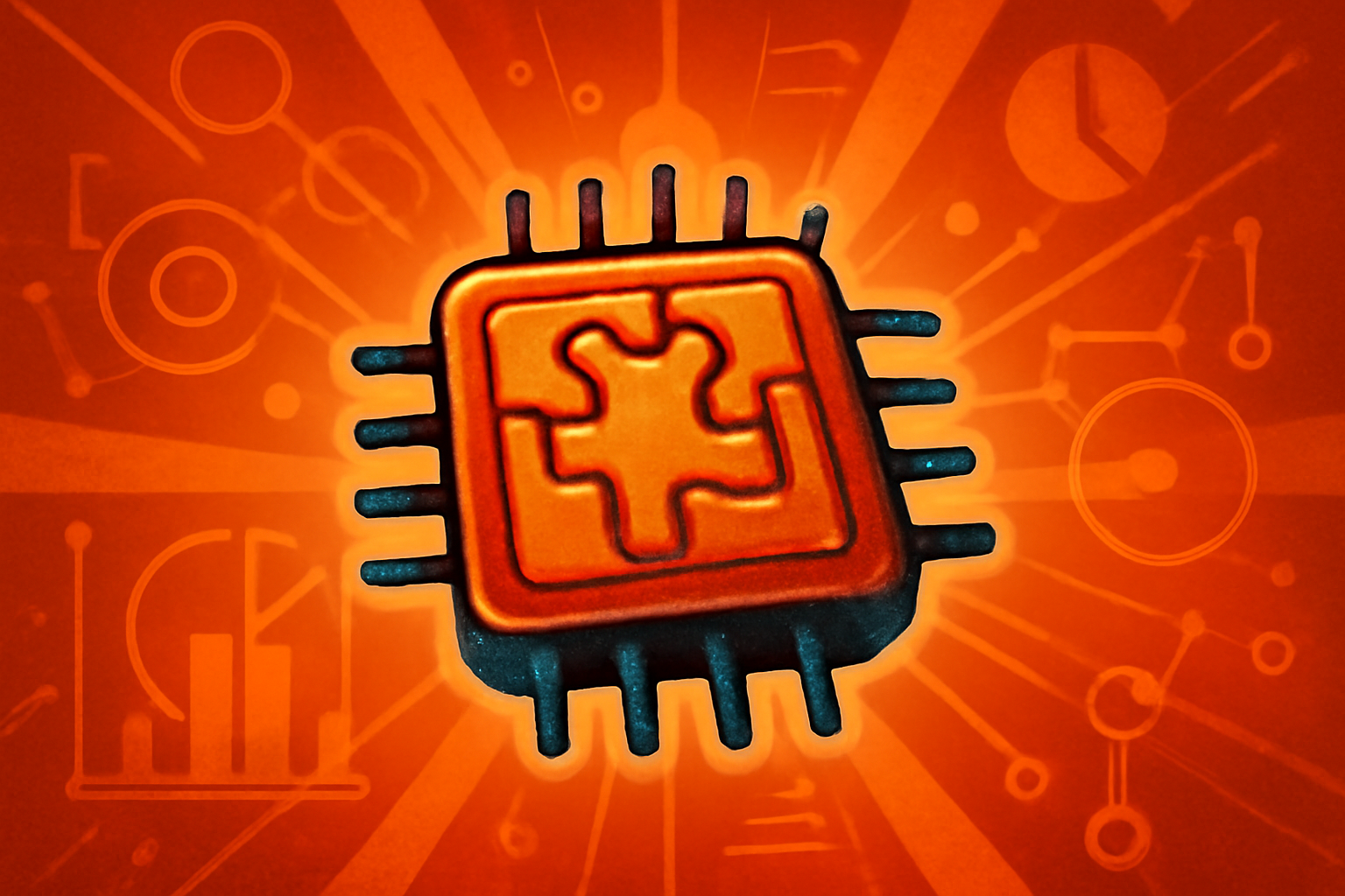 A detailed close-up of a silver semiconductor chip mounted on a green and gold printed circuit board.