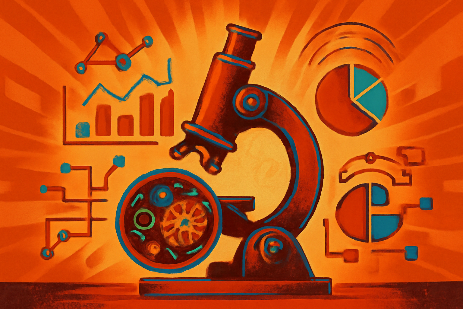 A digital visualization of a tumor microenvironment on a laboratory screen, showcasing AI-driven biomarker analysis for cancer research.