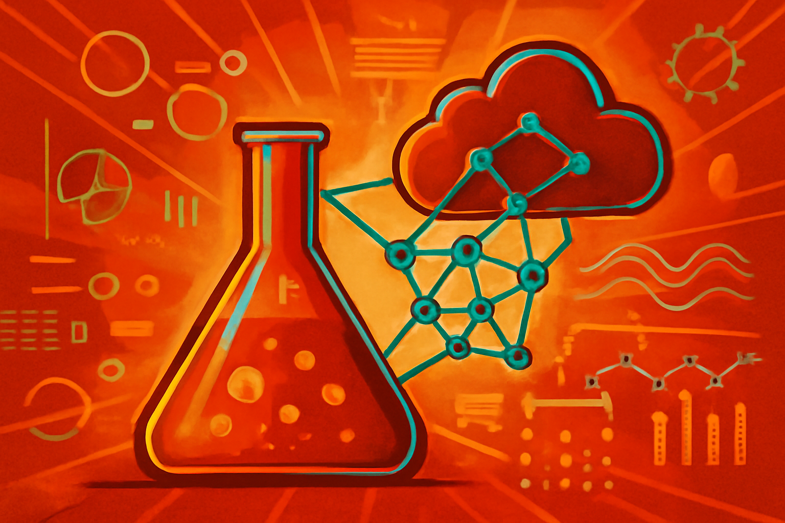 A scientist in a high-tech lab monitors digital displays of molecular structures, representing the integration of AI in pharmaceutical research.