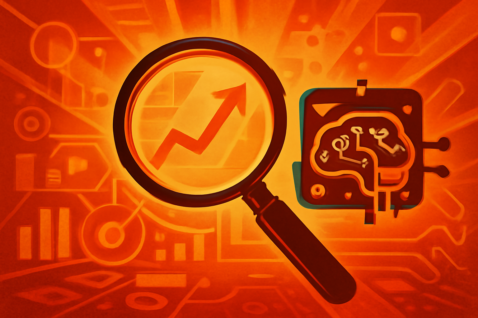 An editorial illustration showing a robot and a person interpreting the word 'Probably' with different numerical confidence levels visible in holograms.