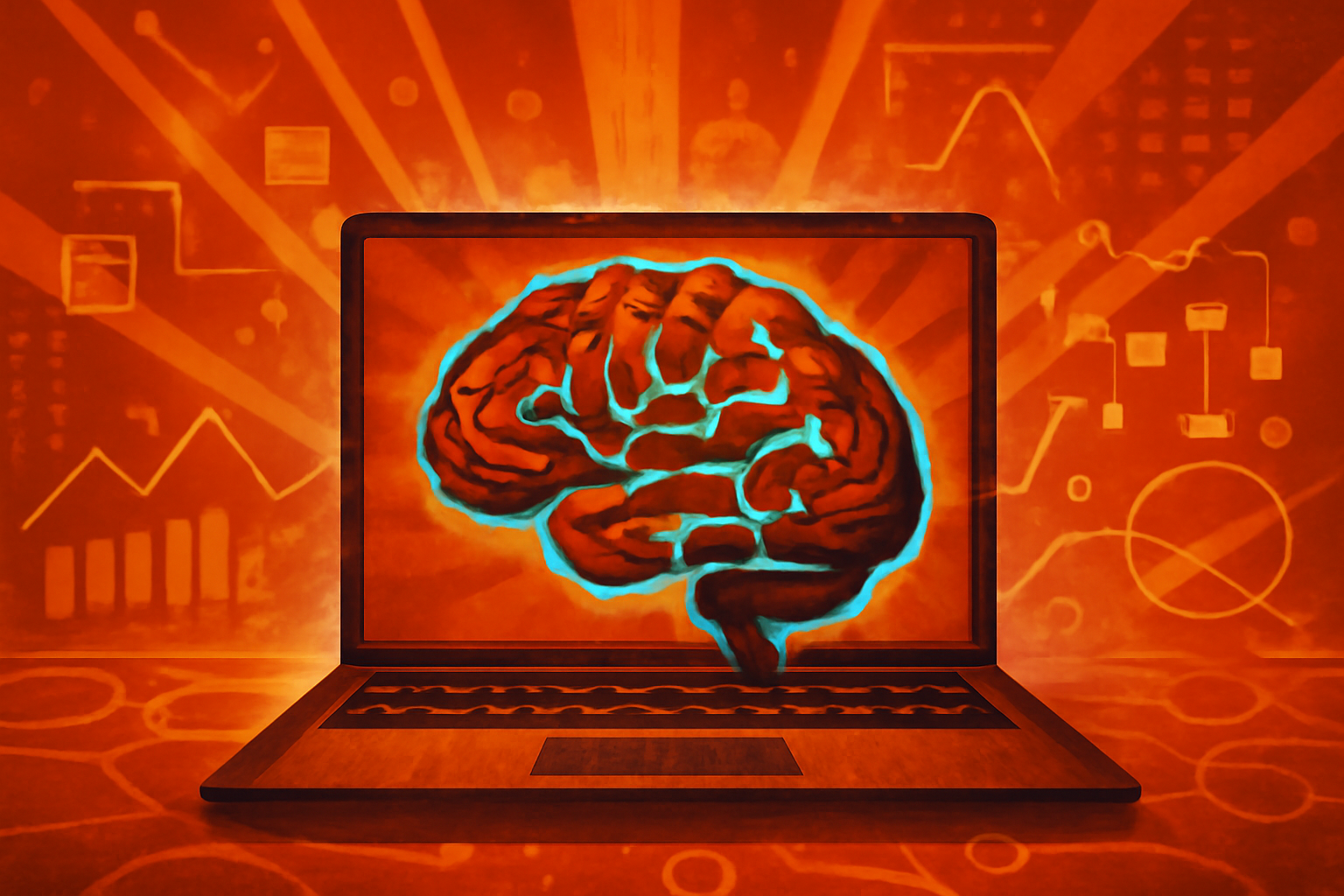 A digital rendering of a human brain silhouette with glowing neural connections, where some clusters are highlighted and others are dimmed to illustrate a digital twin model of dyslexia research.