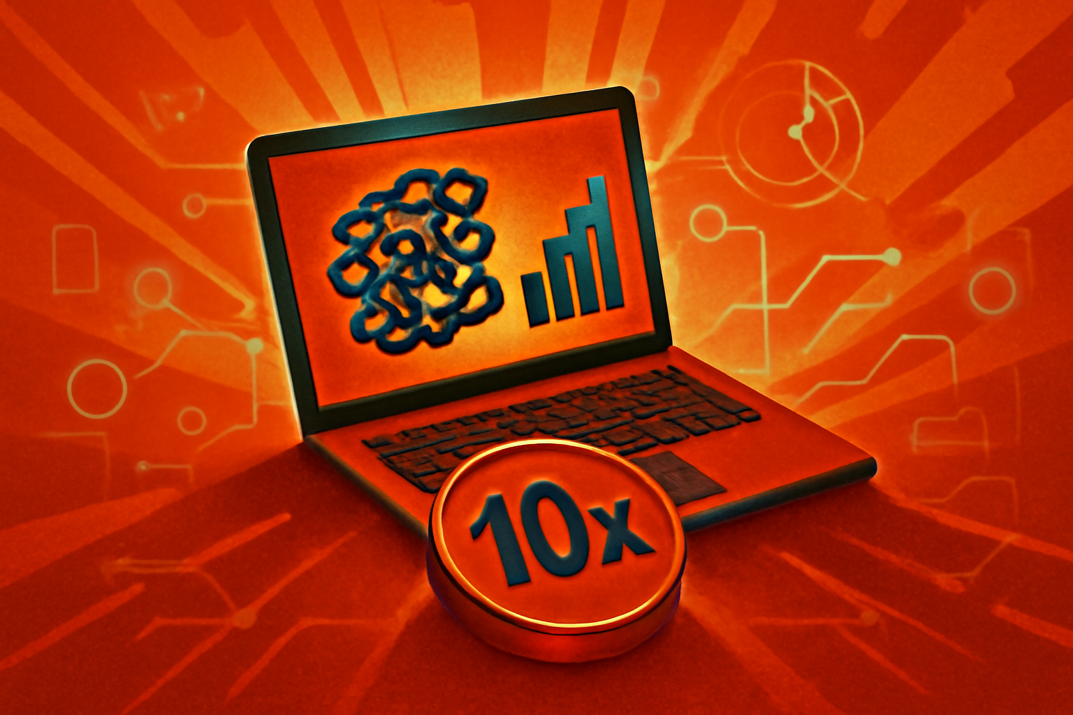 A digital 3D model of a protein molecule displayed on a laboratory computer screen, illustrating AI-driven molecular characterization for drug discovery.