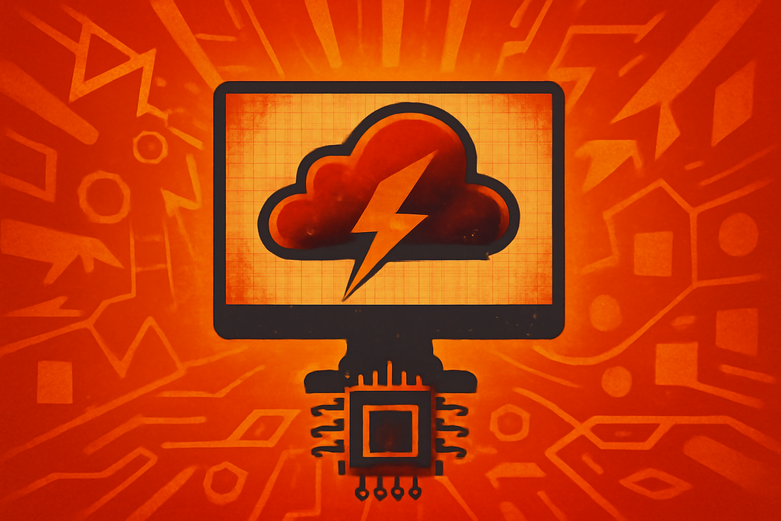 A scientist stands before a large digital screen displaying a global weather visualization with vibrant colors representing atmospheric pressure and wind patterns.