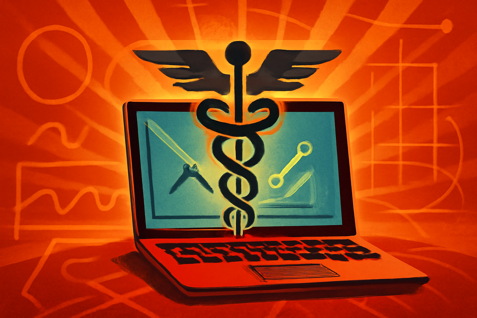 A medical researcher analyzes complex data on a large monitor in a high-tech laboratory setting at Northwestern University.