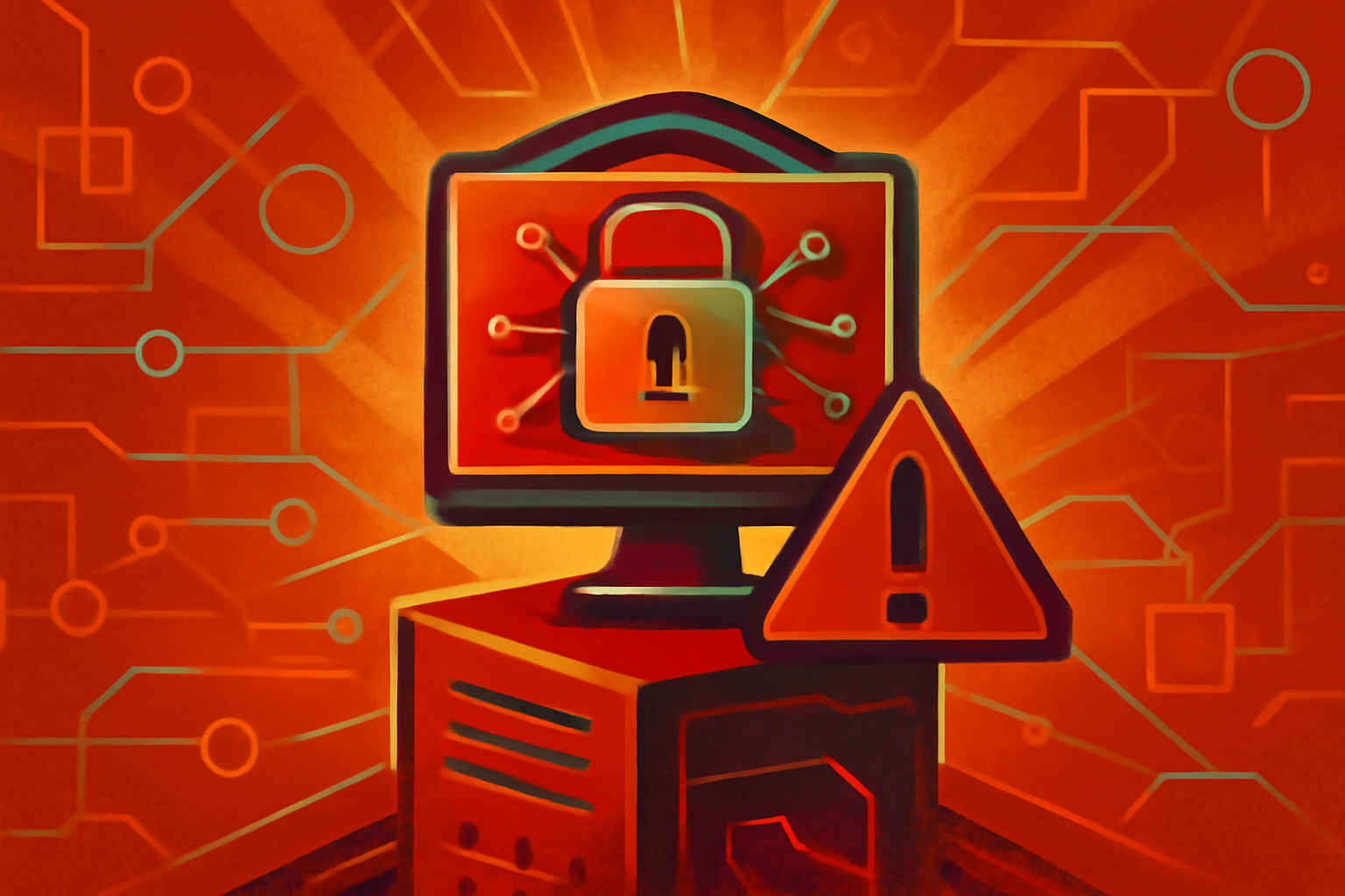 A high-tech digital visualization of complex software code being analyzed by an artificial intelligence system in a glowing blue server room environment.