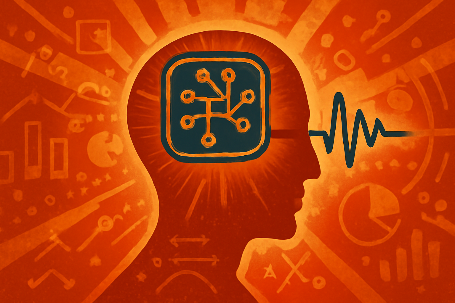 A close-up of a digital sound waveform on a screen, representing the AI technology developed by Université TÉLUQ for analyzing vocal distress signals.