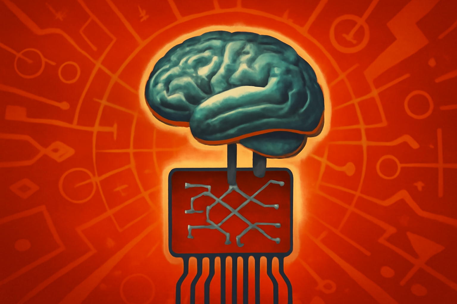 A high-resolution brain MRI scan displayed on a professional medical monitor in a clinical setting, featuring digital data overlays that indicate AI-assisted diagnostic analysis.