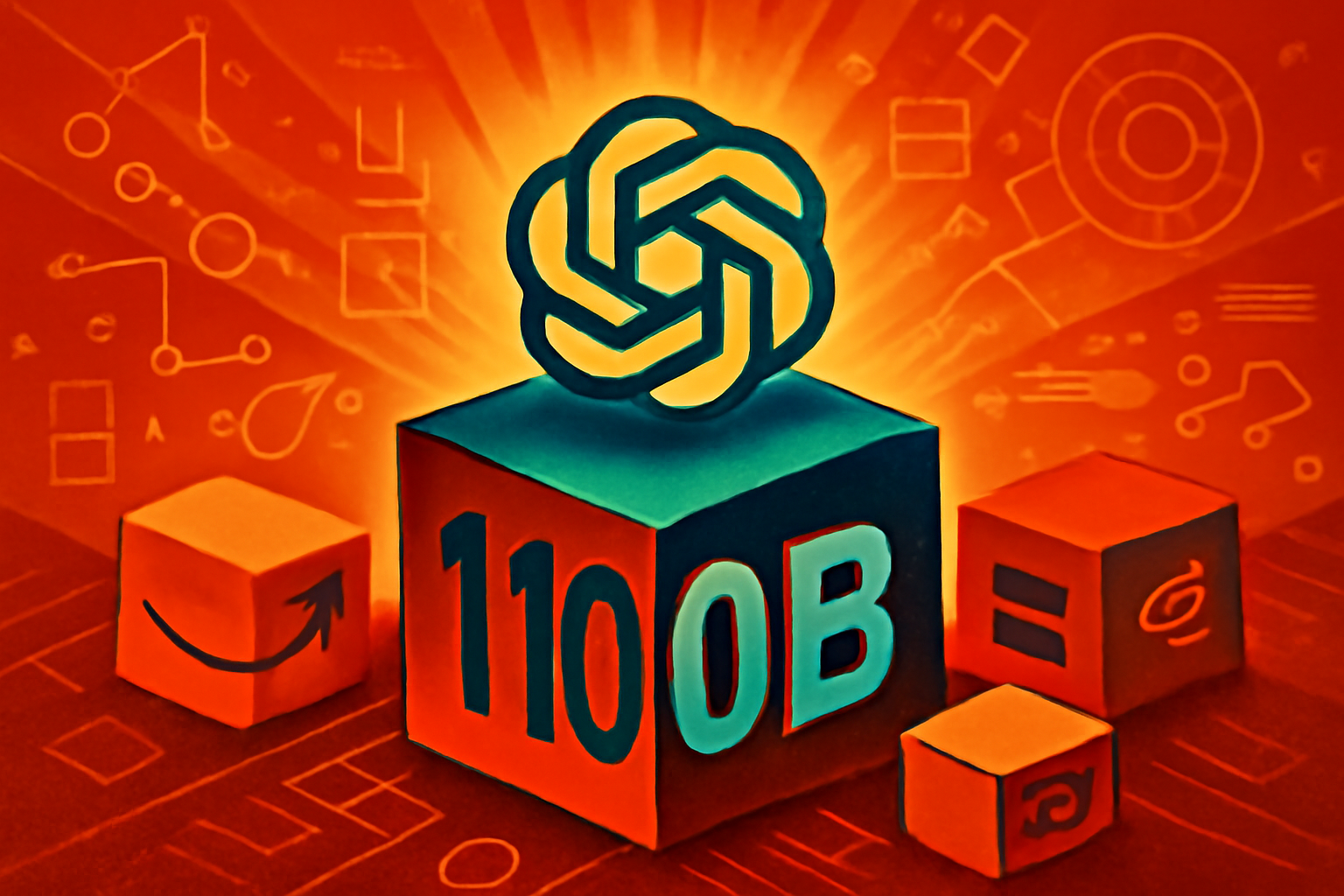 A modern data center with rows of illuminated server racks representing global AI infrastructure.