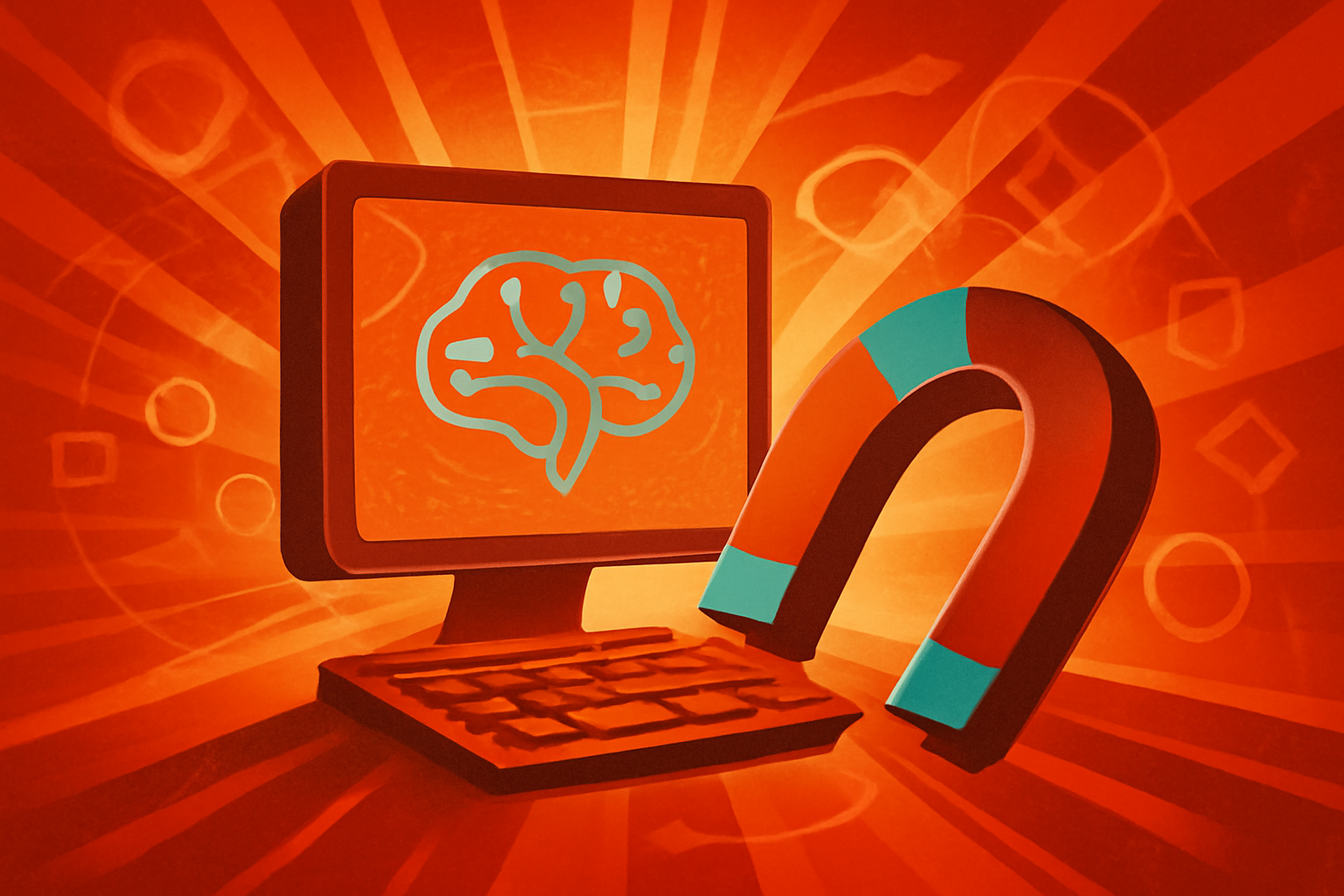 A laboratory computer displays molecular models of 25 new magnetic materials discovered by AI at the University of New Hampshire.