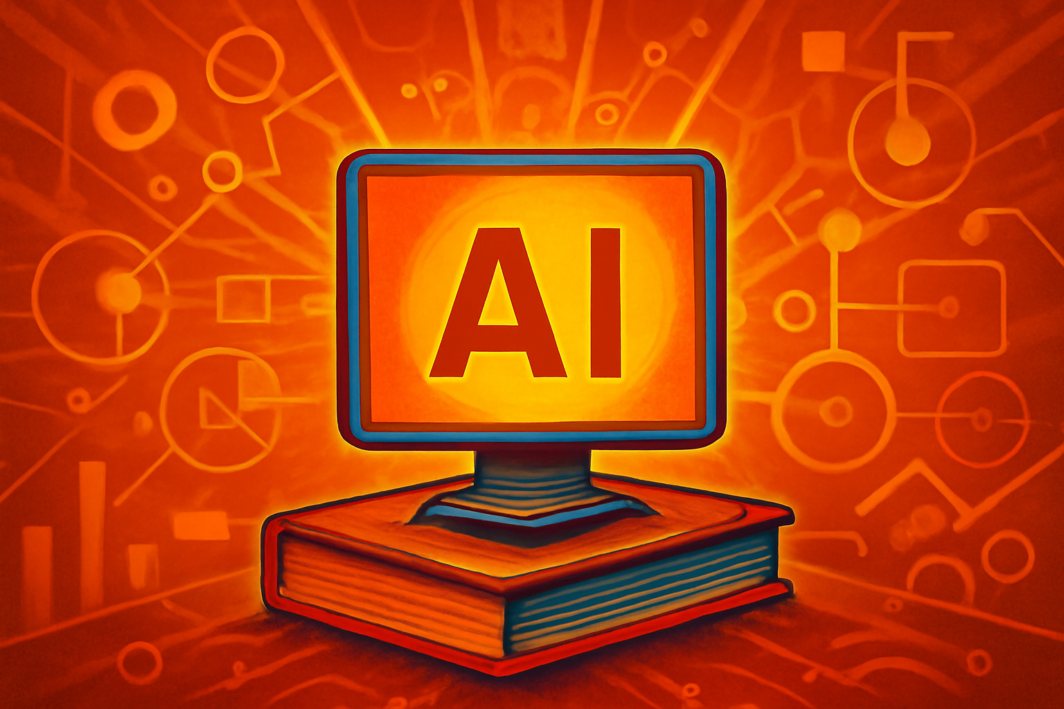 A digital world map with neural network lines shown on a screen at a science conference, symbolizing global AI research integration.